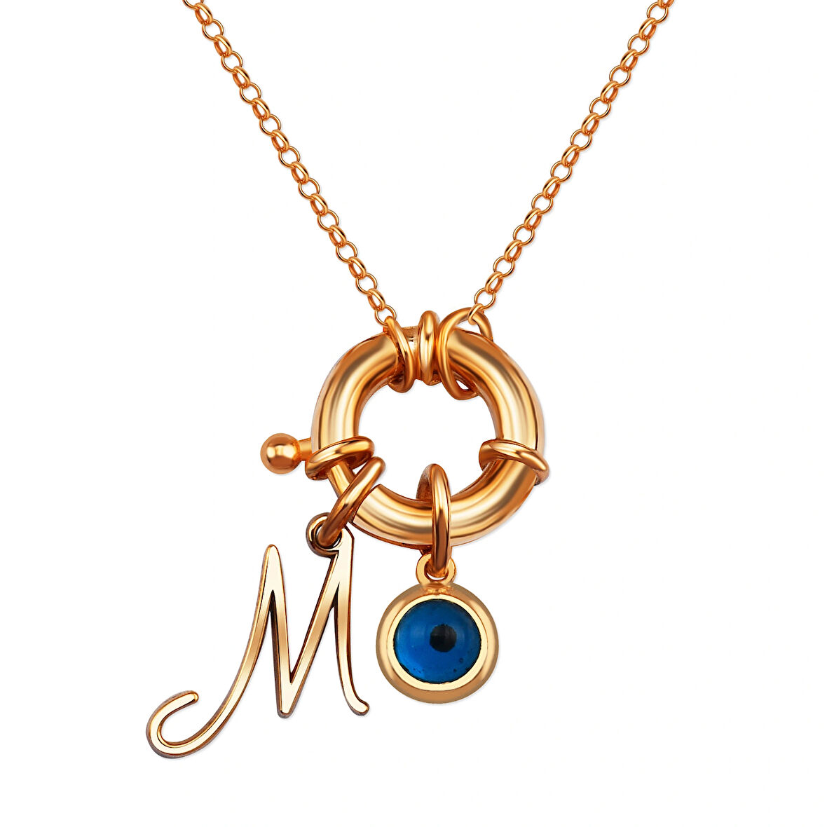 Charm Lock Harf Gümüş Kolye