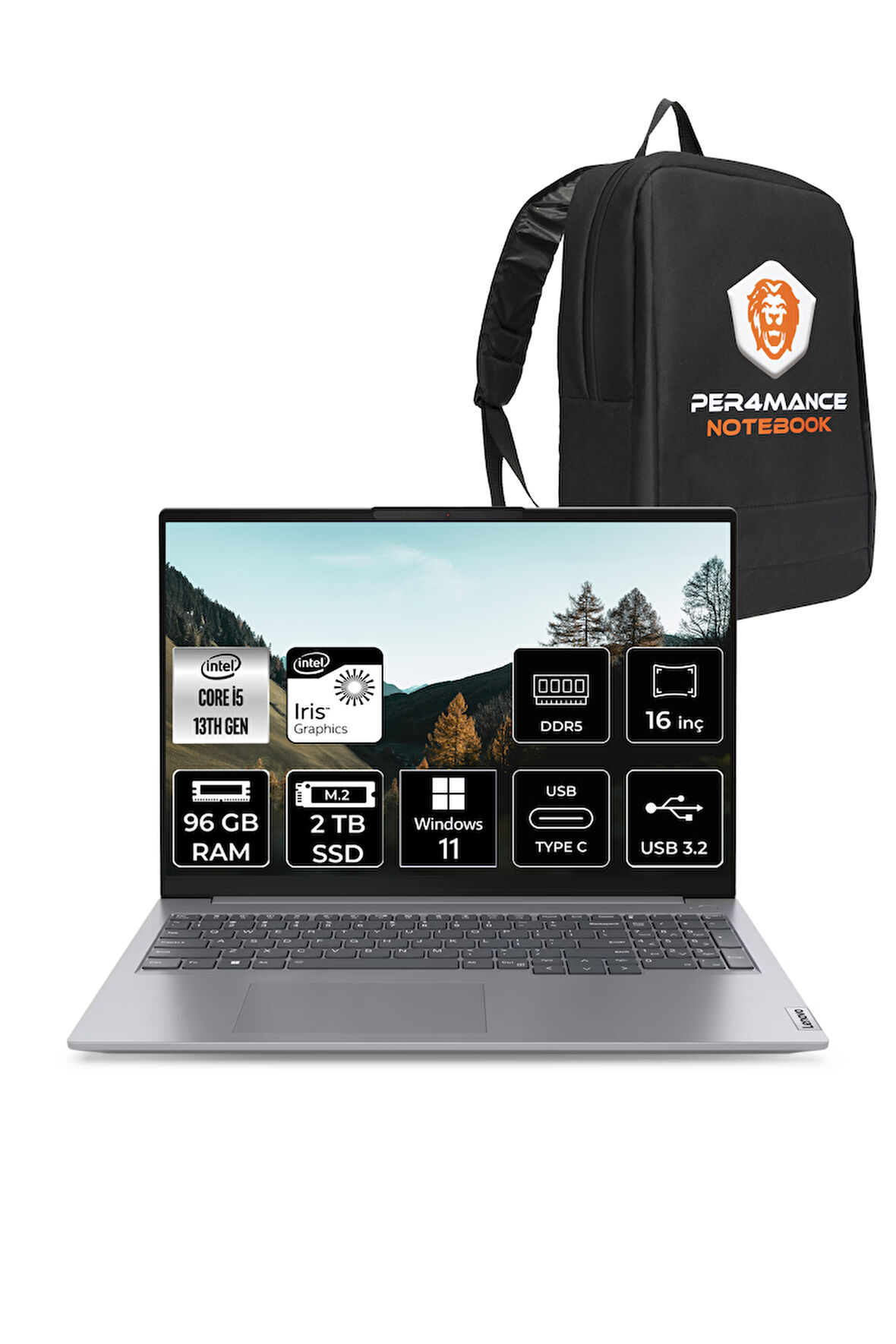 Lenovo ThinkBook 16 G6 i5 1335U 96GB DDR5 2TB SSD 16'' FHD+ W11H Dizüstü Bilgisayar & PER4 ÇANTA