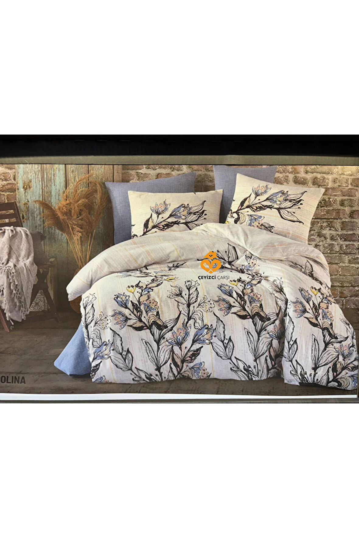 %100 Pamuk BAYALLİ Poplin Çift Kişilik Nevresim Takımı YELENA – Nefes Alabilen Yumuşak Kumaş