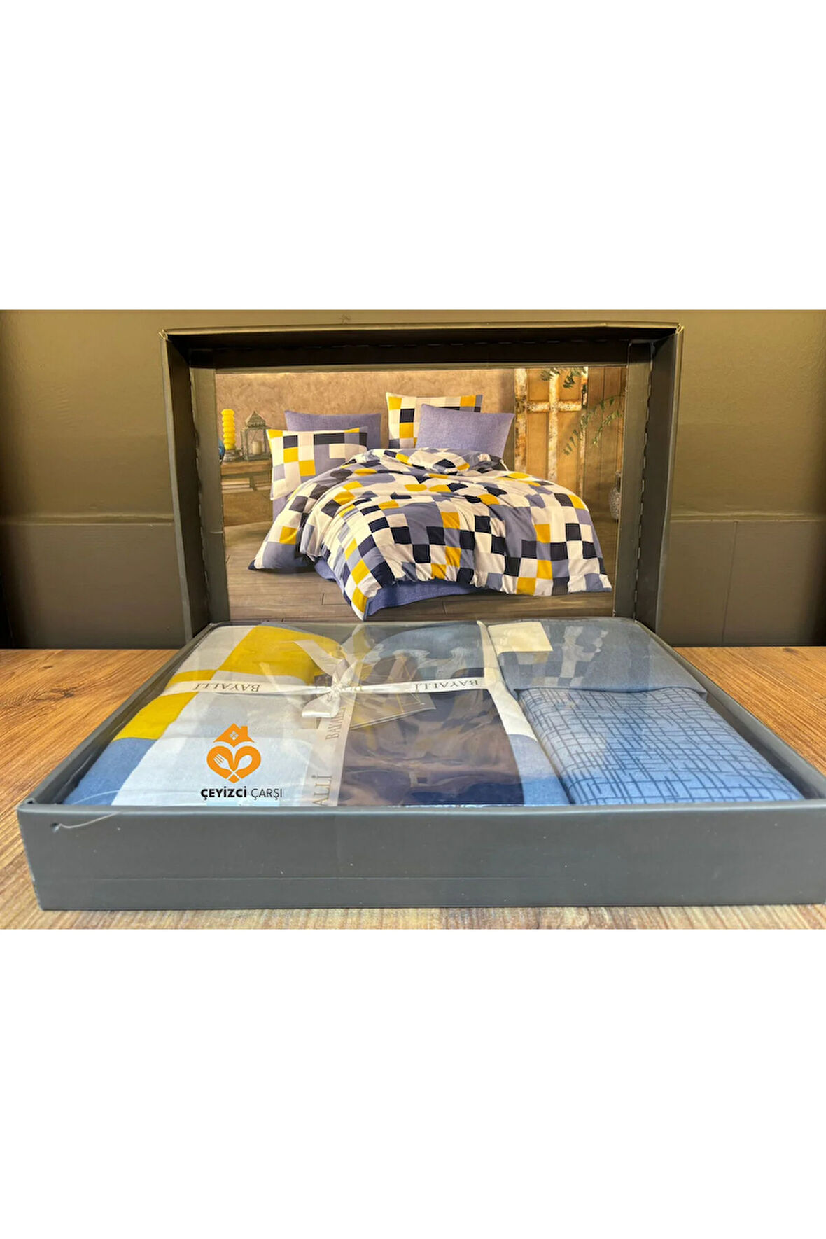 %100 Pamuk BAYALLİ Poplin Çift Kişilik Nevresim Takımı ALBİNA – Nefes Alabilen Yumuşak Kumaş