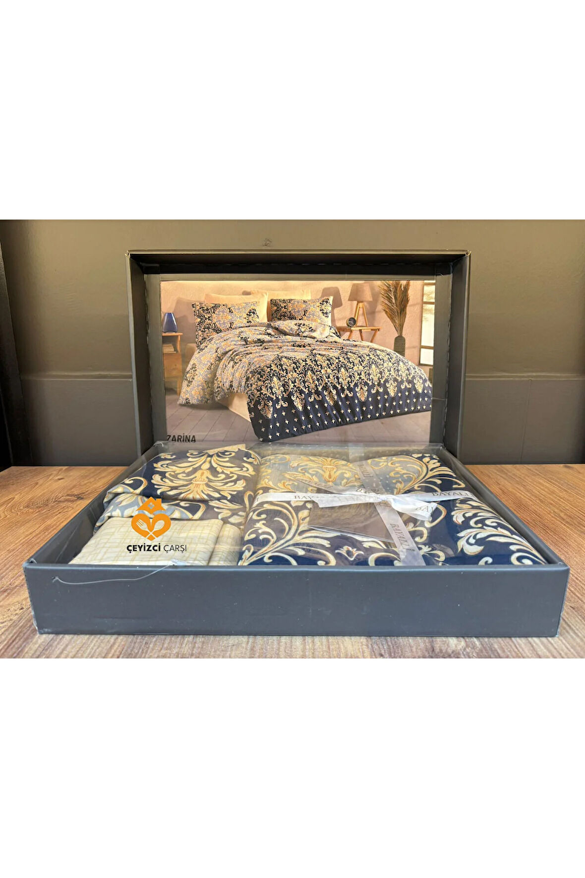 %100 Pamuk BAYALLİ Poplin Çift Kişilik Nevresim Takımı ZARİNA – Nefes Alabilen Yumuşak Kumaş