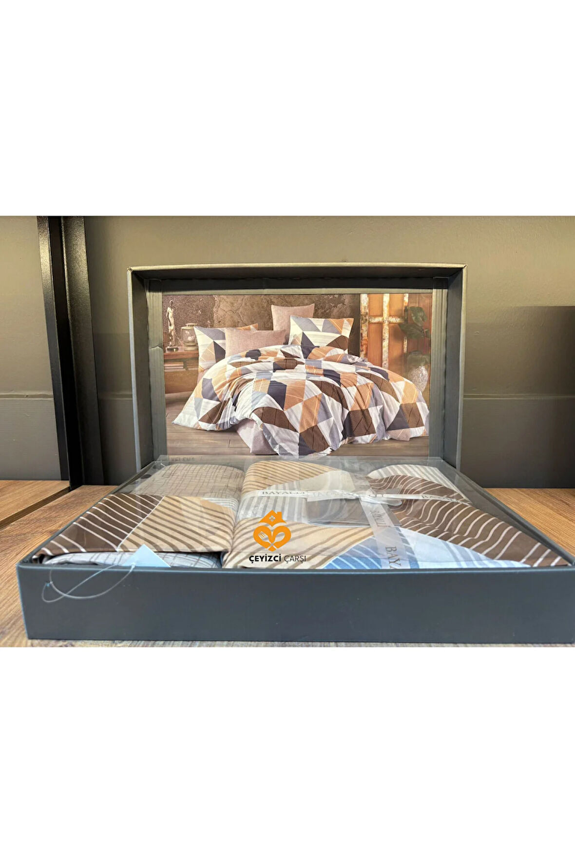 %100 Pamuk BAYALLİ Poplin Çift Kişilik Nevresim Takımı YELENA – Nefes Alabilen Yumuşak Kumaş