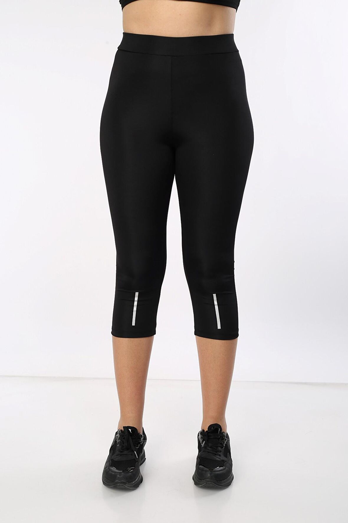 neslice Kadın Siyah Reflektörlü Tayt L-SİYAH