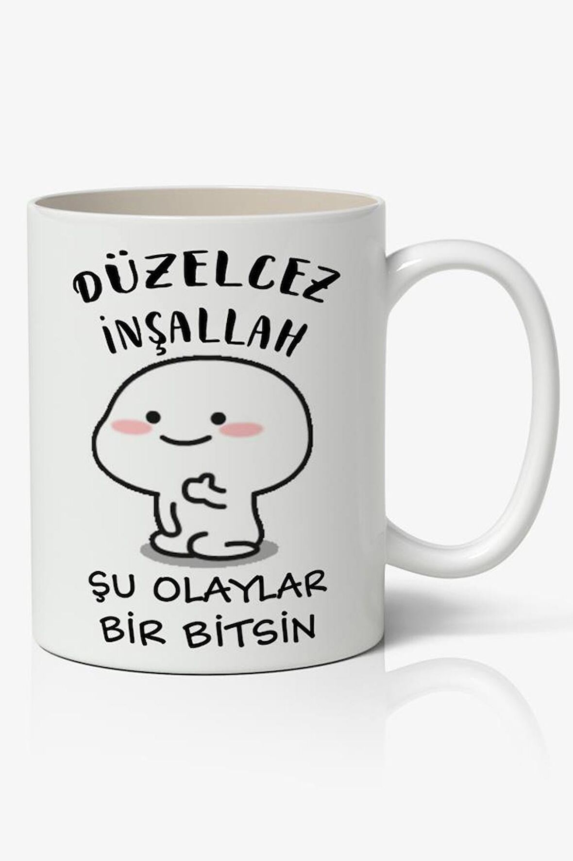 Düzelcez İnşallah Yazılı Baskılı Kupa Bardak Baskılı Kahve Kupa Bardak