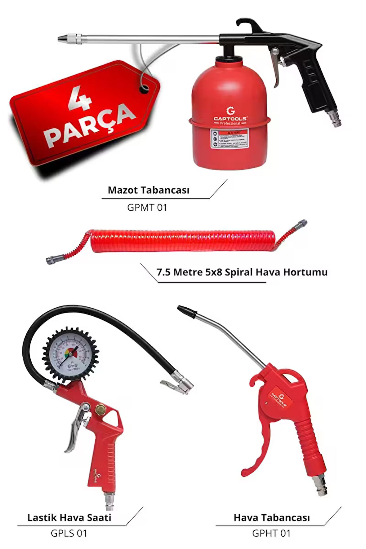 4 Parça Hava Kompresör Seti