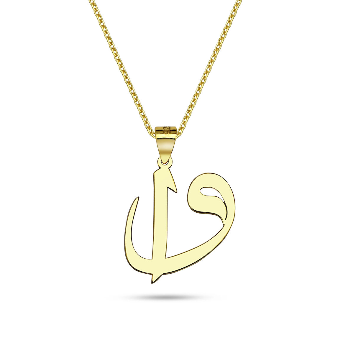 Elif Vav Gümüş Kolye - Altın