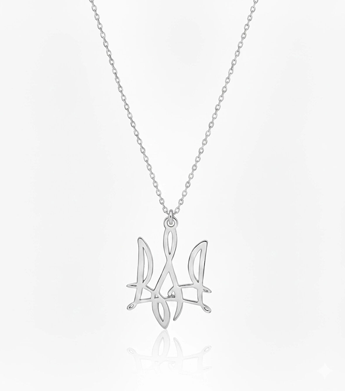 Yeni Ukrayna Ulusal Sembolü Gümüş Kolye - Rose