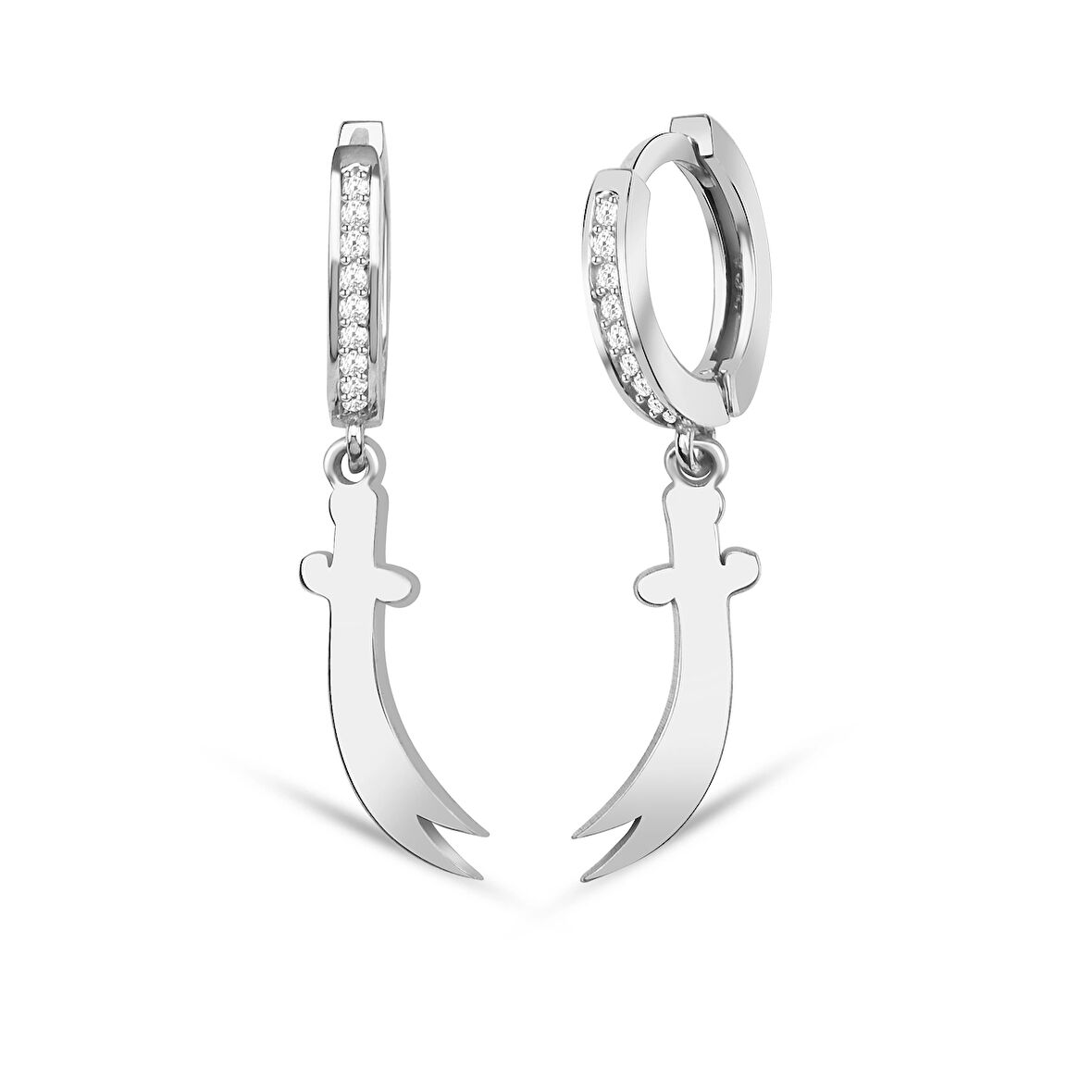 Zülfikar Taşlı Gümüş Küpe - Gümüş