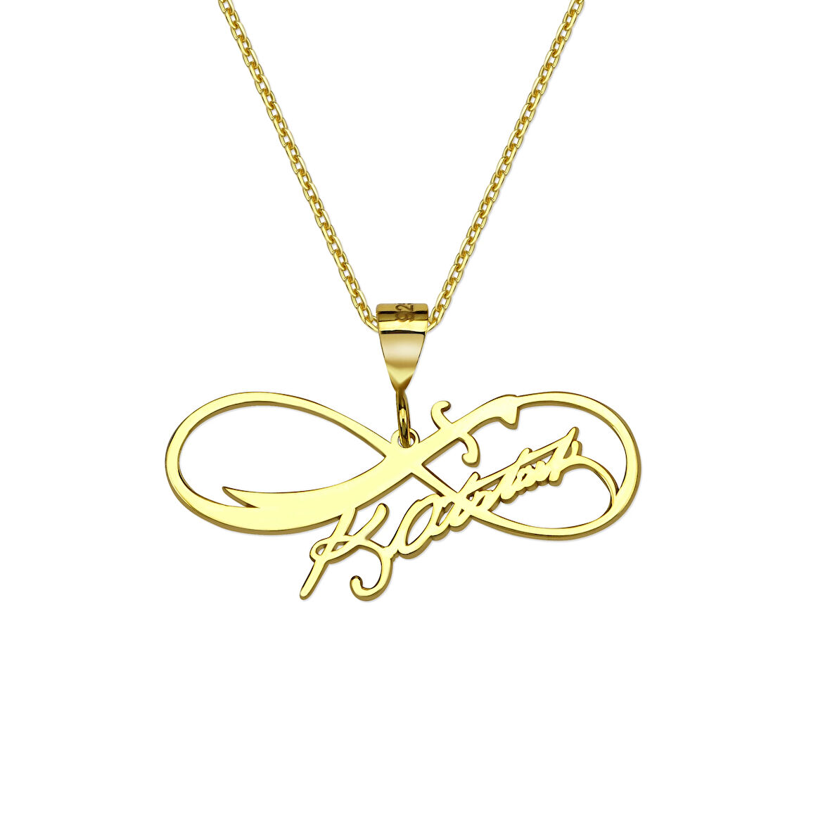 Atatürk İmzalı Zülfikar Sonsuzluk Gümüş Kolye - Altın