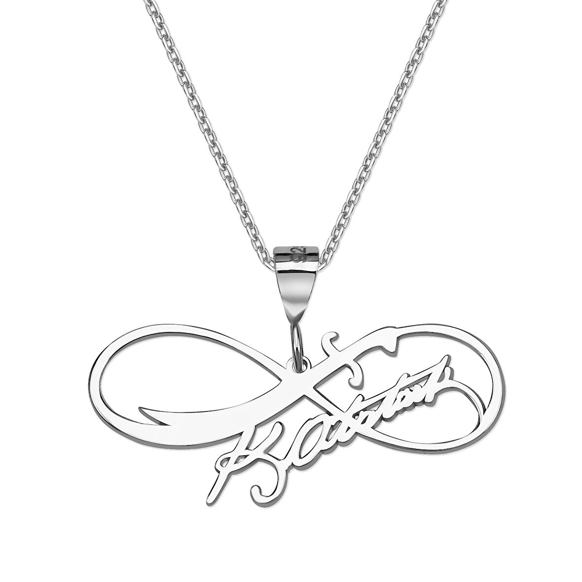 Atatürk İmzalı Zülfikar Sonsuzluk Gümüş Kolye - Gümüş