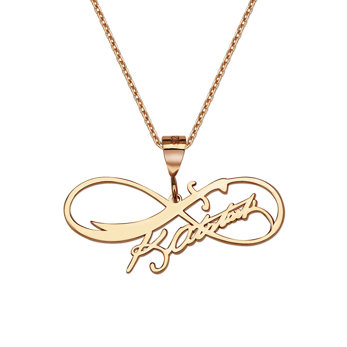 Atatürk İmzalı Zülfikar Sonsuzluk Gümüş Kolye - Rose