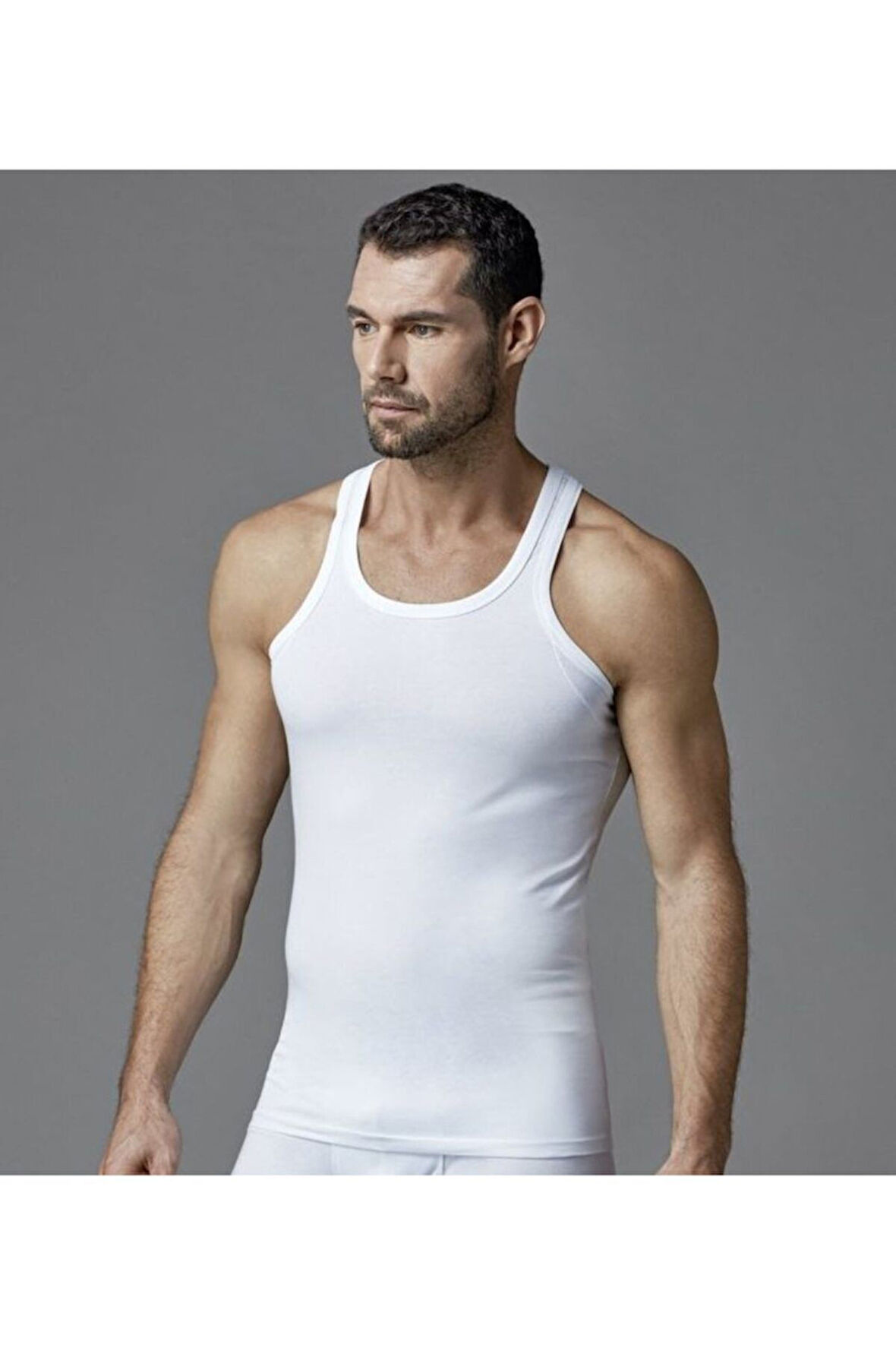 Eros Erkek Beyaz Compact Sporcu Atlet 2li Paket Ers002