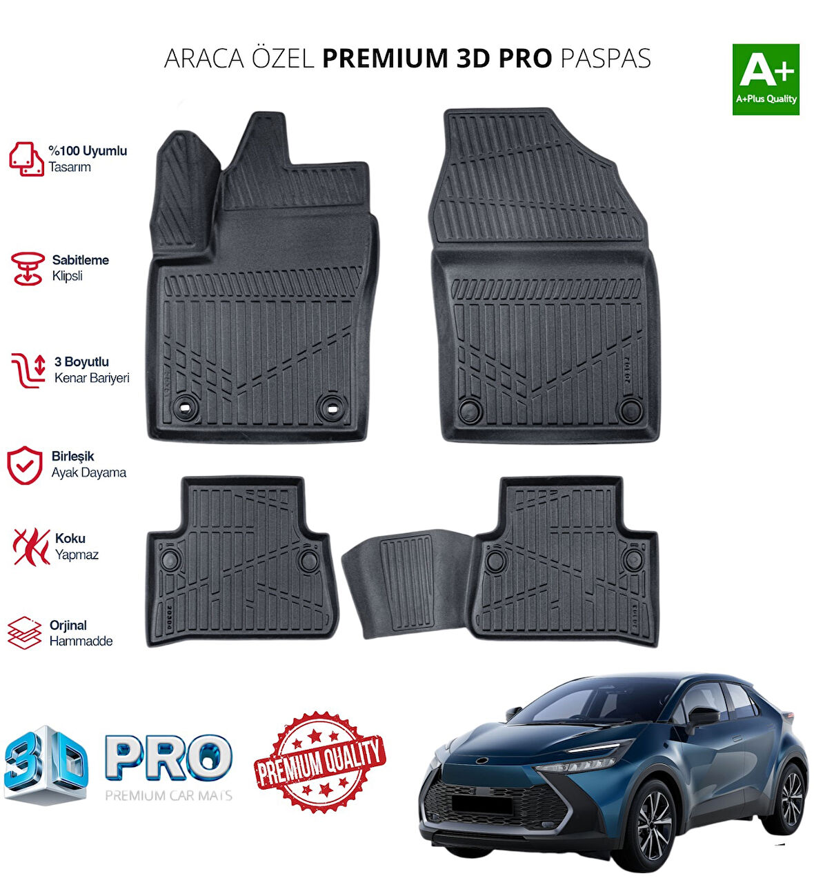 HONDA C-HR ARACA ÖZEL 3D PASPAS 2023 2024 2025 2026