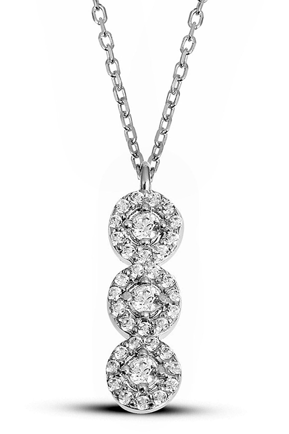 Zirkon Taşlı 925 Ayar Gümüş Çiçek Dizisi Kolye - N138901
