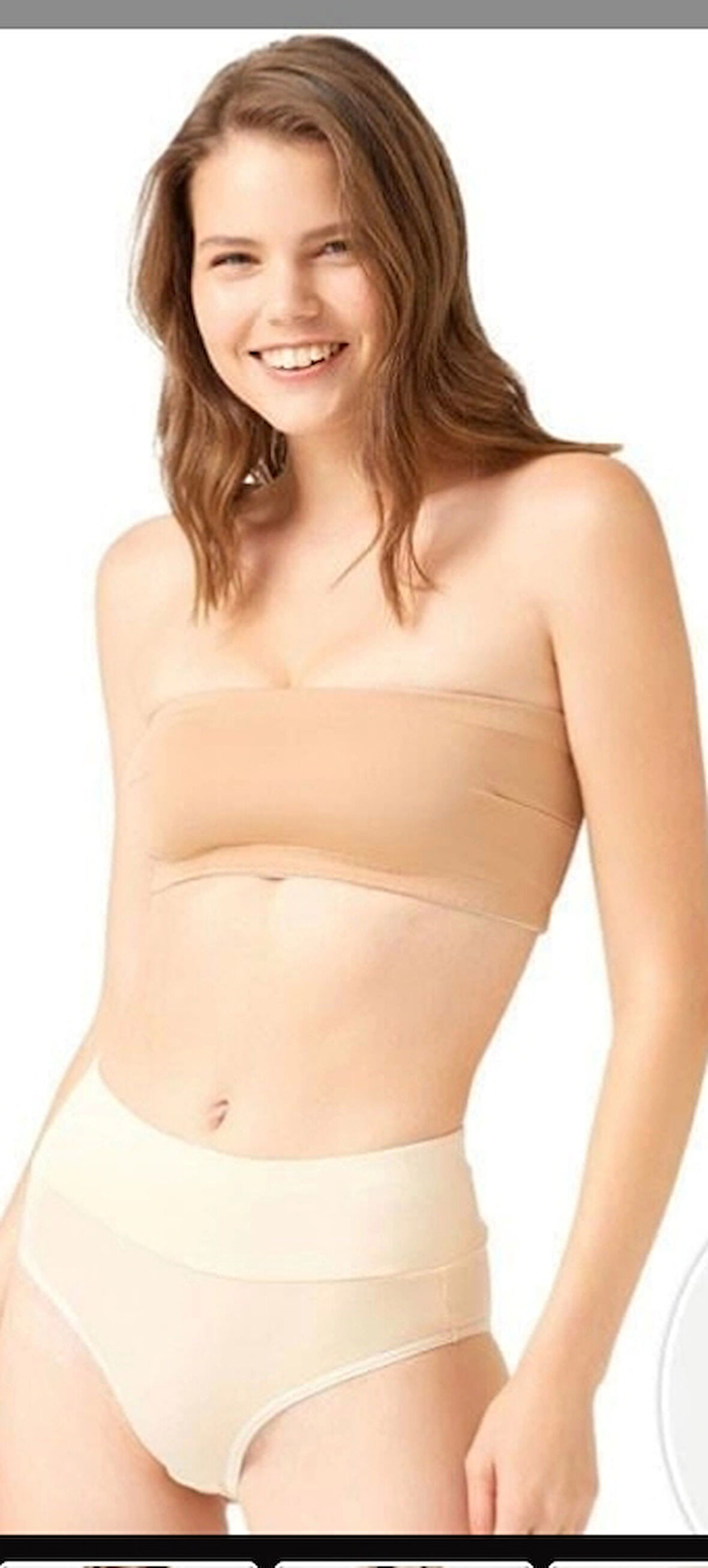 COTONHİLL Pamuklu Yüksek Bel Toparlayıcı Kadın Bikini Külot-TEN