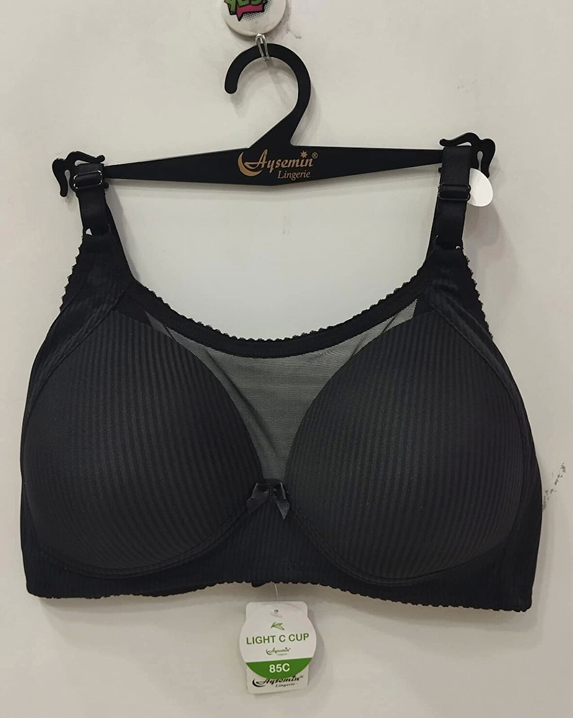 NERGİZ Kadın Önü Tül Detaylı Fitilli C Cup Toparlayıcı Sütyen -siyah