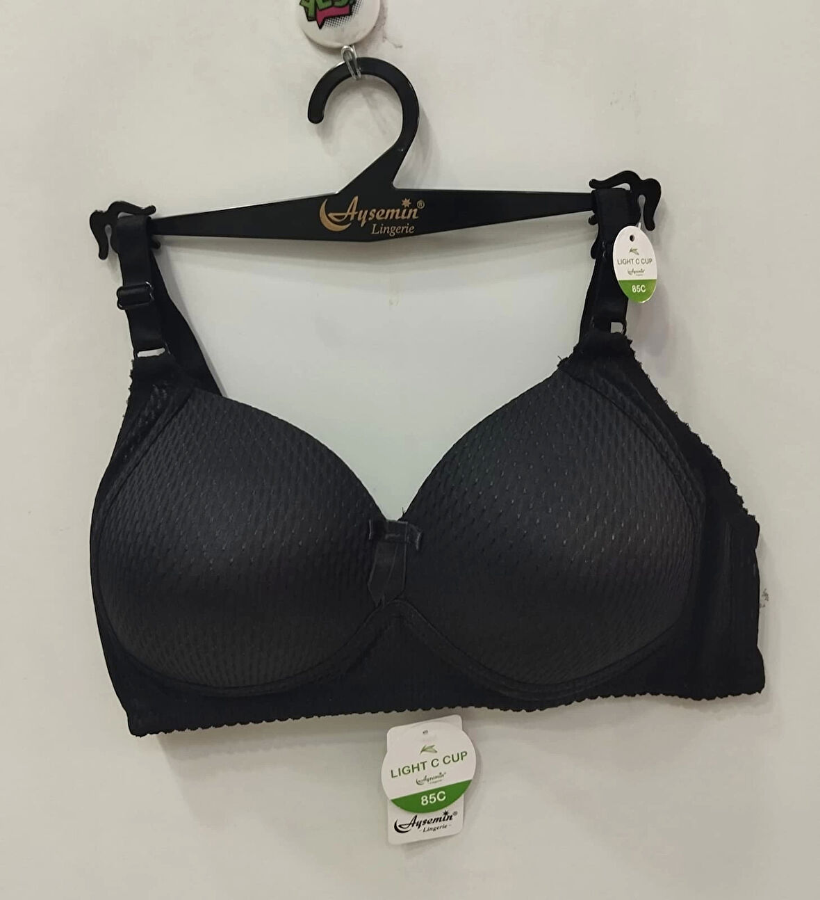 NERGİZ Kadın Puantiye Desenli  C CUP Toparlayıcı Sütyen -siyah