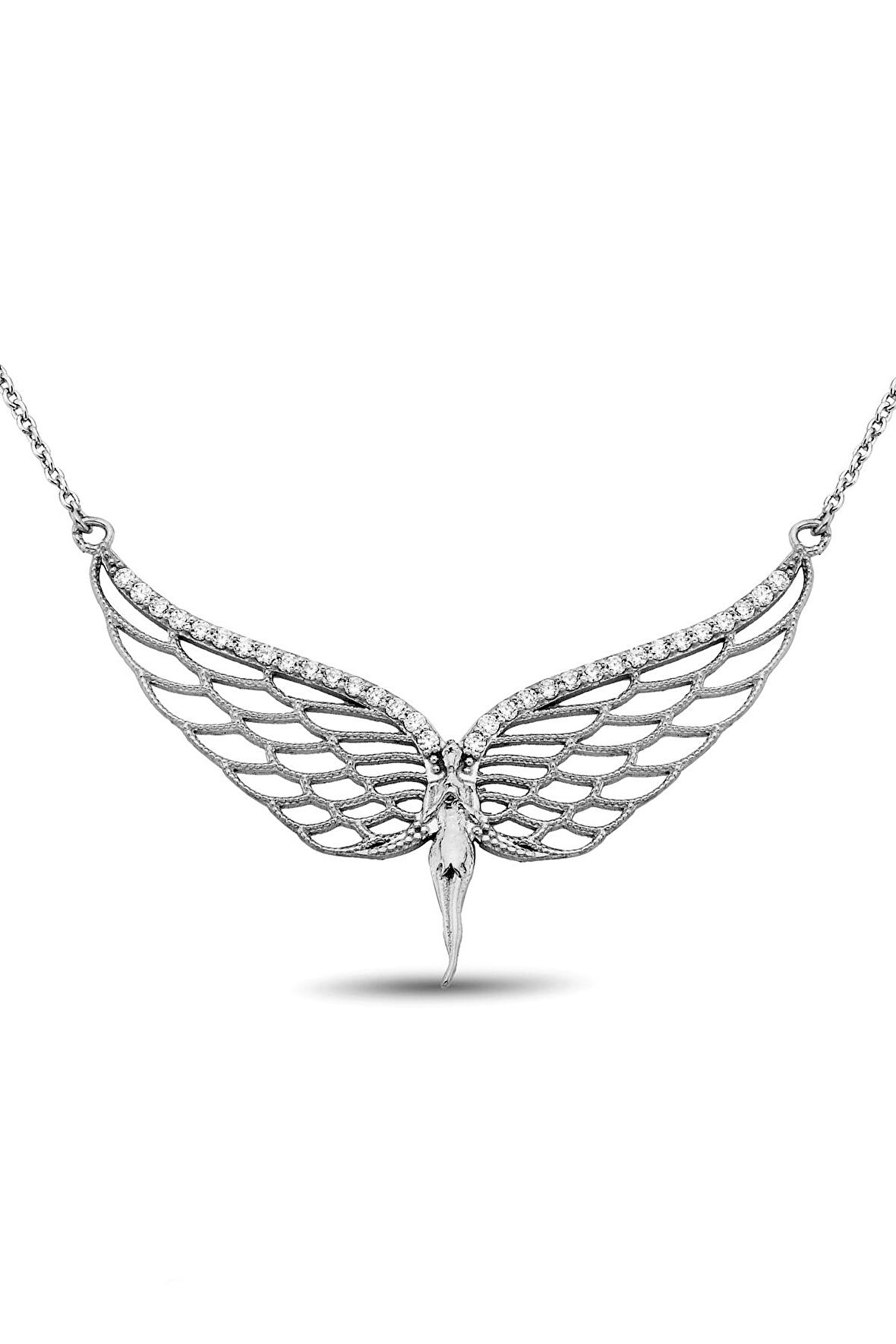 925 Ayar Gümüş Melek Kolye - N140001
