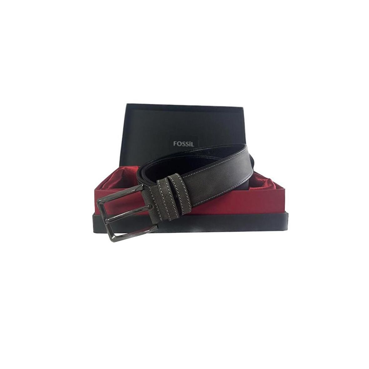 Fossil Gri Hakiki Deri Spor Erkek Kemeri 4cm-115