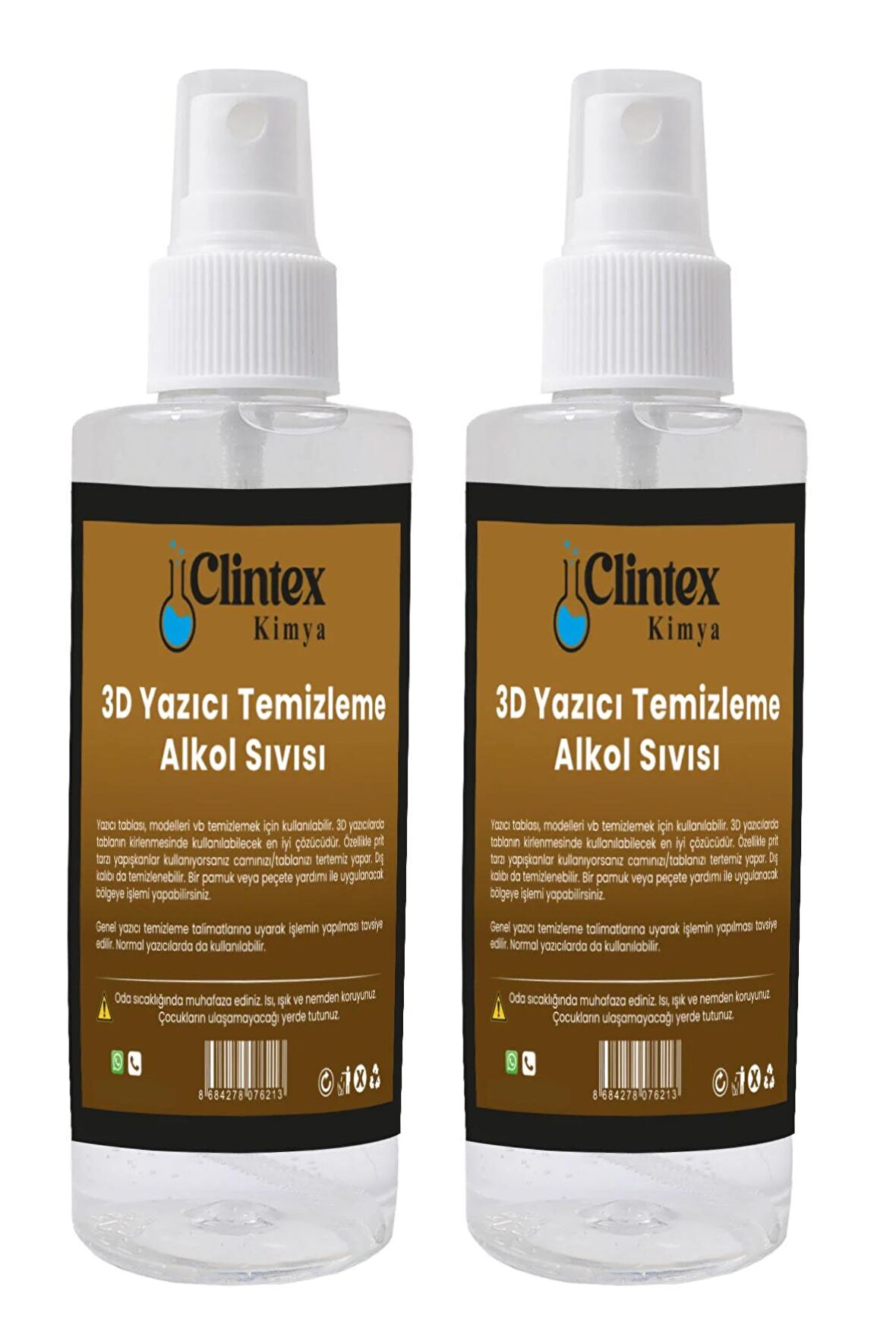 Clintex Kimya 3d Yazıcı Temizleme Alkol Sıvısı 2x200 Ml