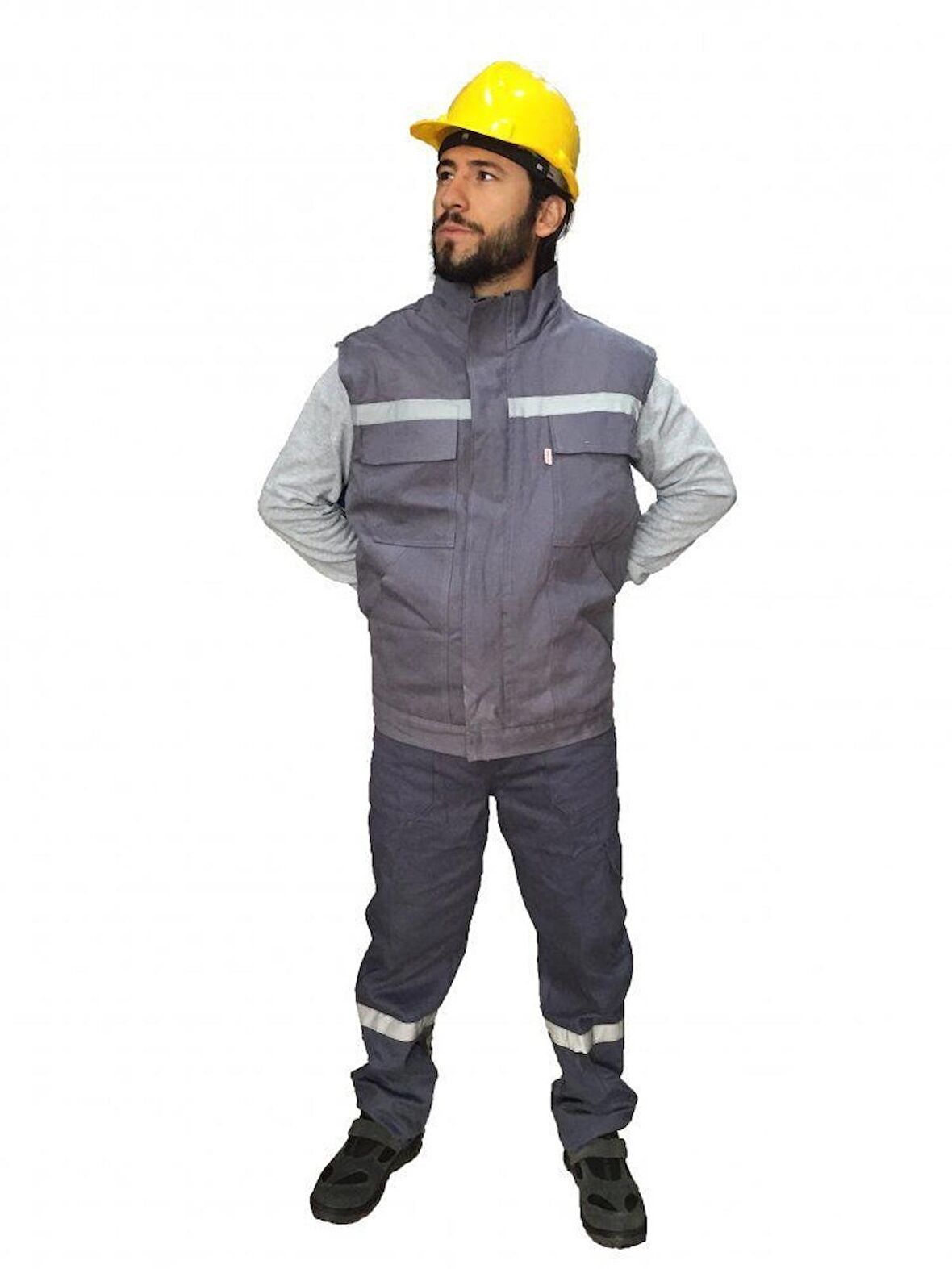 İş Elbisesi Yelek Pantolon Takım 7/7 Gabardin Kumaş