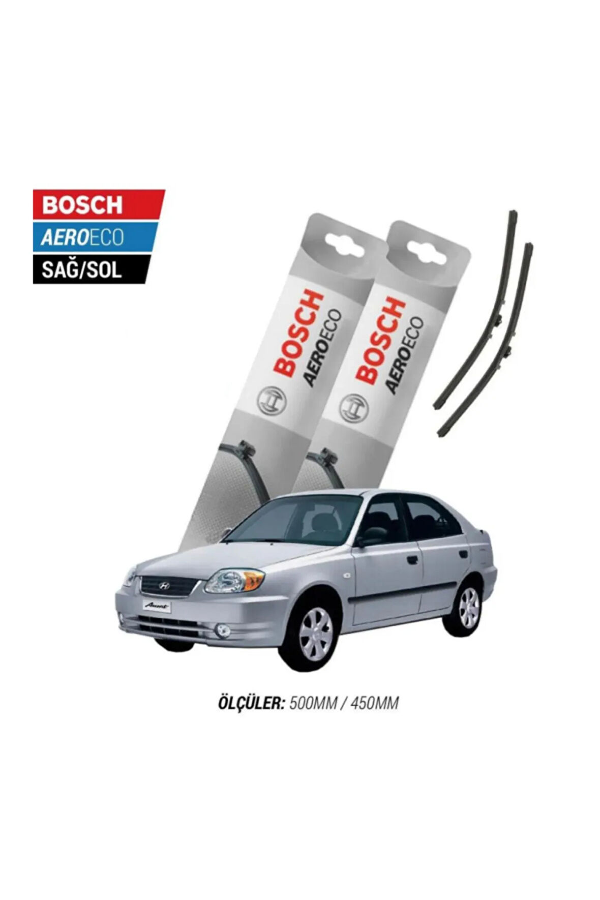 Hyundai Accent 2002 Model Bosch Aeroeco Muz Silecek Takımı