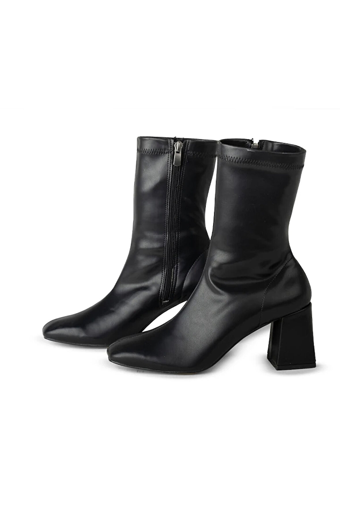Feel Siyah Suni Deri Streç Çizme