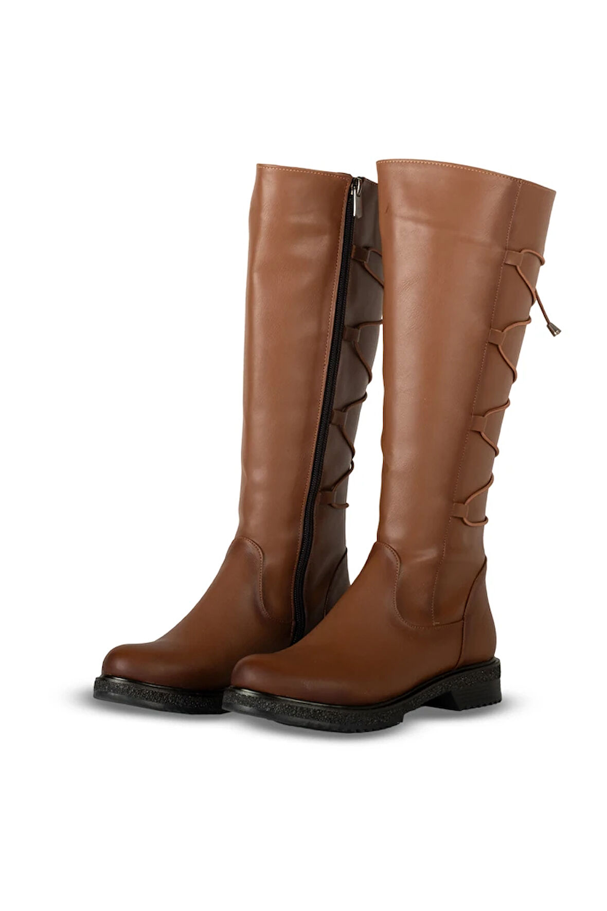 Hayes Taba Suni Deri Arka İp Bağcık Detaylı Çizme