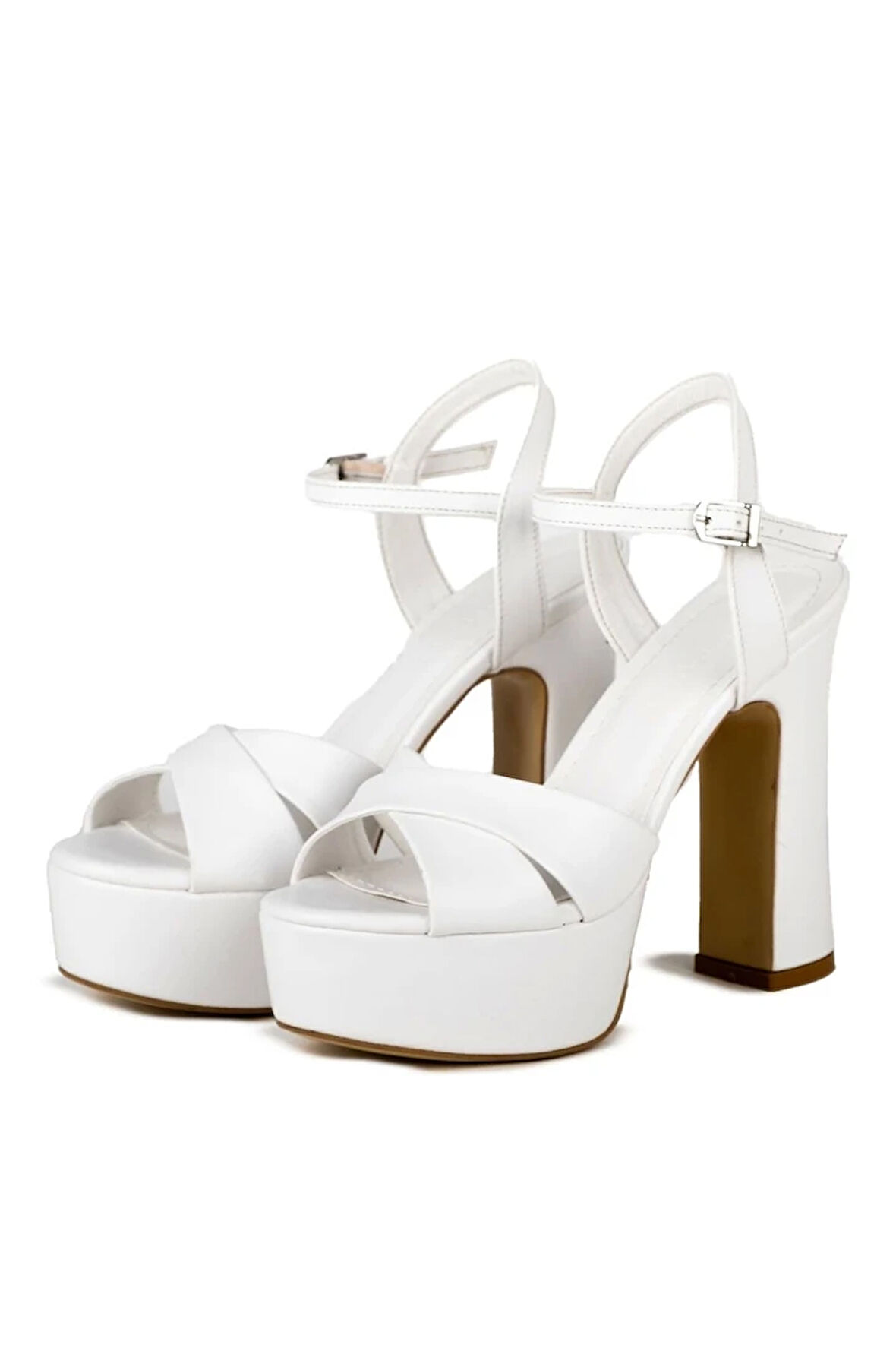 Juliet Suni Deri Beyaz Platform Ayakkabı