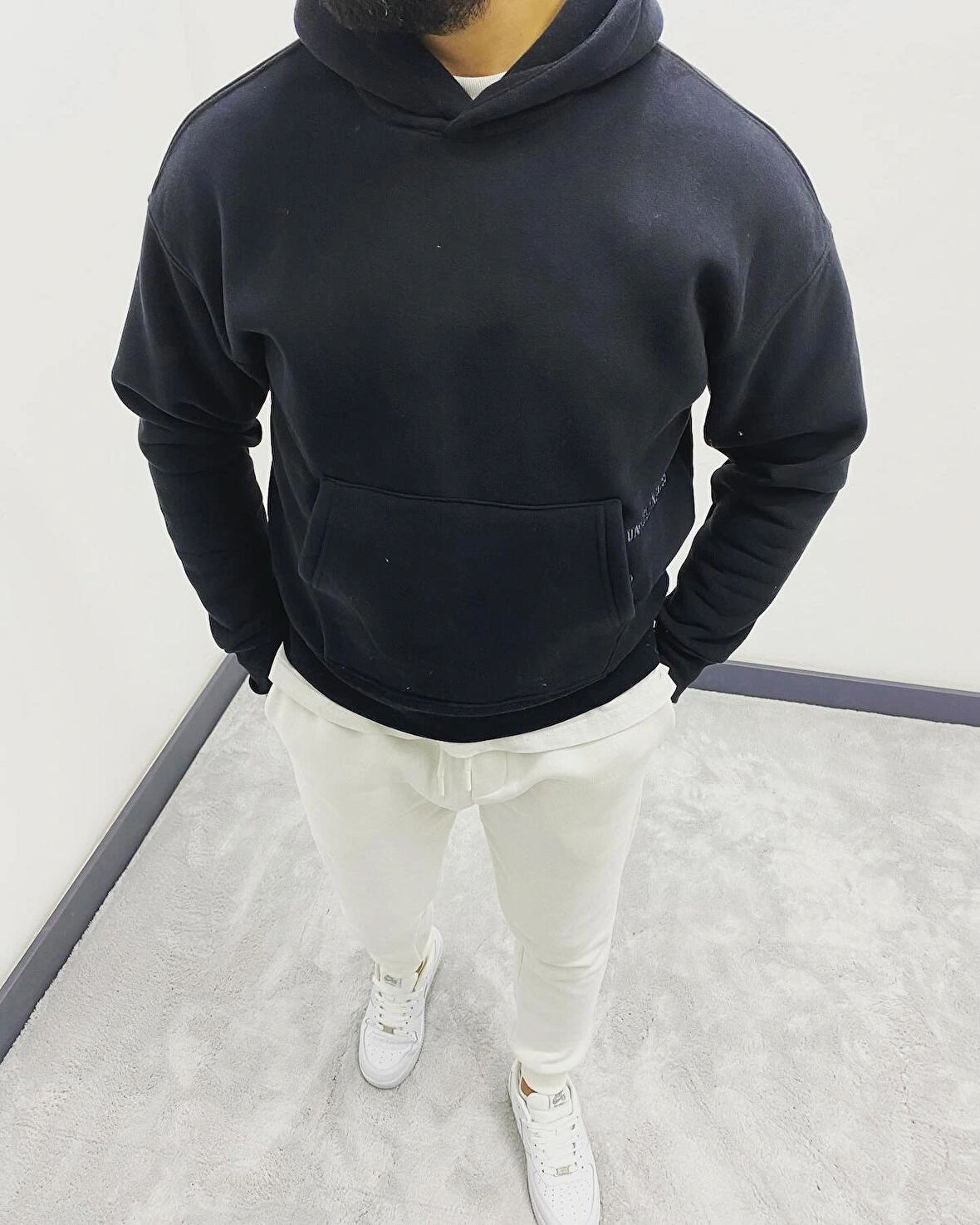 Eskitme Kumaş Erkek Sweatshirt	