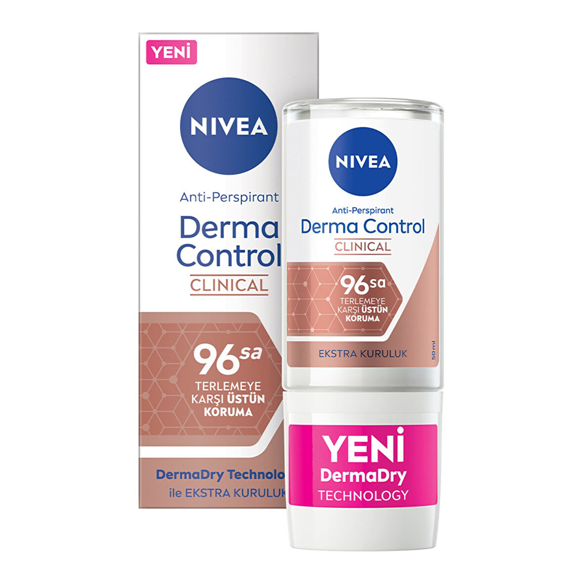 NIVEA Derma Control Clinical Kadın Roll-On 50 ml X 3 ADET
