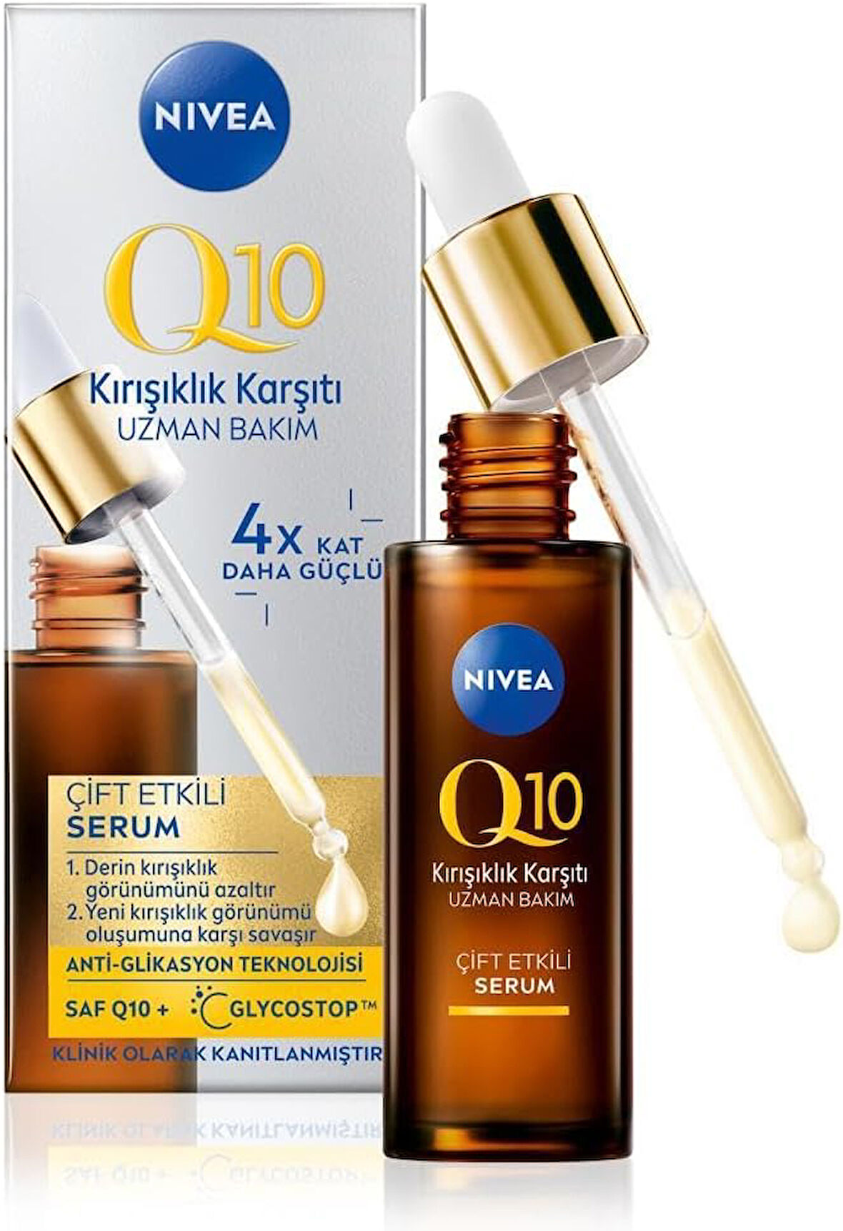 NIVEA Q10 Kırışıklık Karşıtı Çift Etkili Serum 30ml   X 4 ADET
