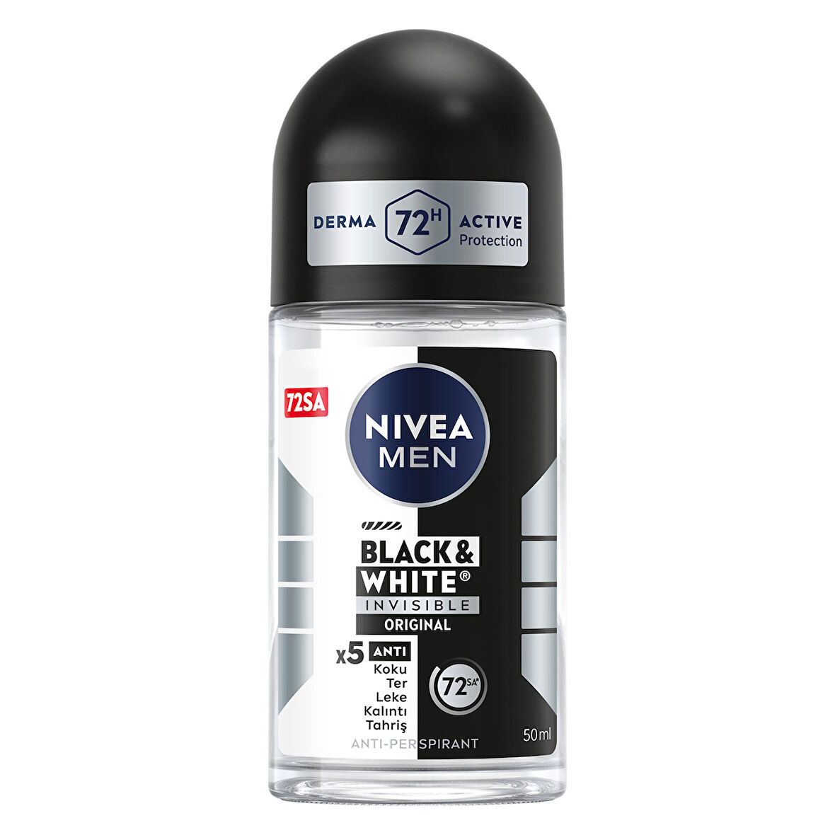 NIVEA MEN Black & White Invisible Original Roll-on 50 ml X 5 ADET