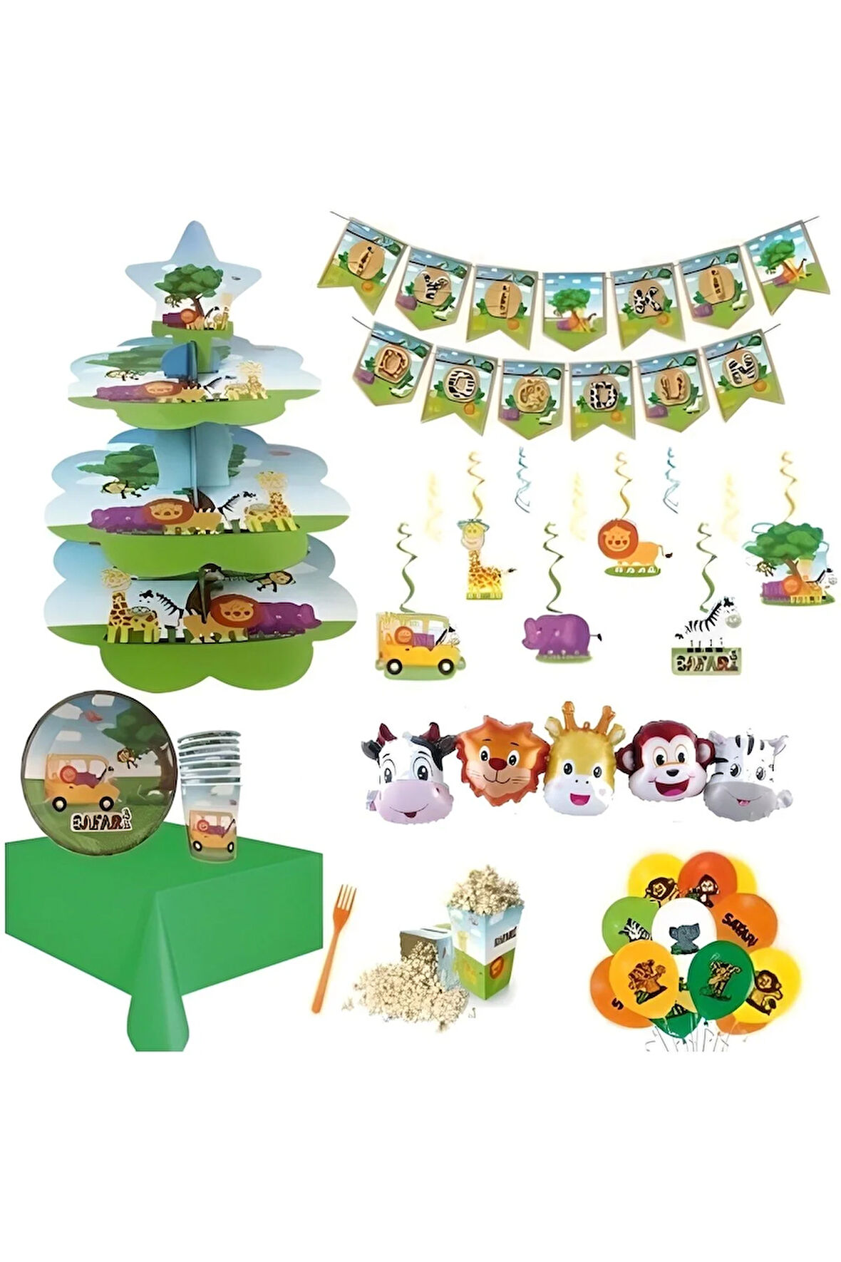 Safari Doğum Günü Seti 8 Kişilik
