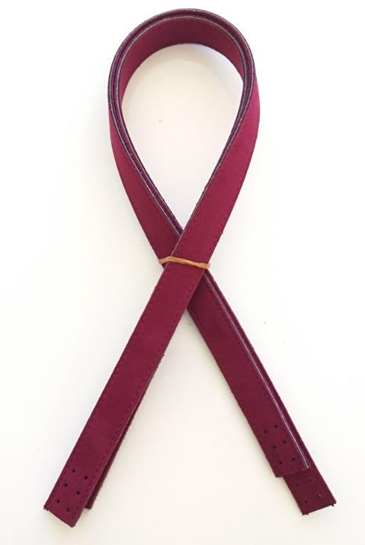 Süet Suni Deri Bordo Çift Sap 70x2 cm