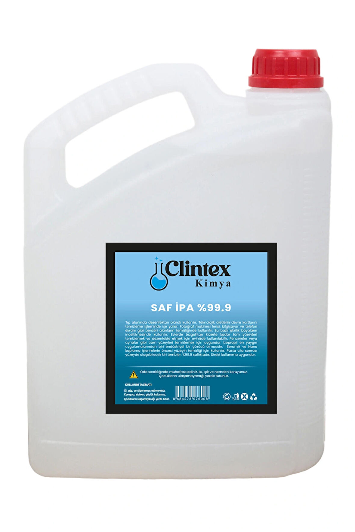 Clintex Kimya %99.9 Saf Ipa Izopropil Yüzey Temizleyici Solvent 3 Lt