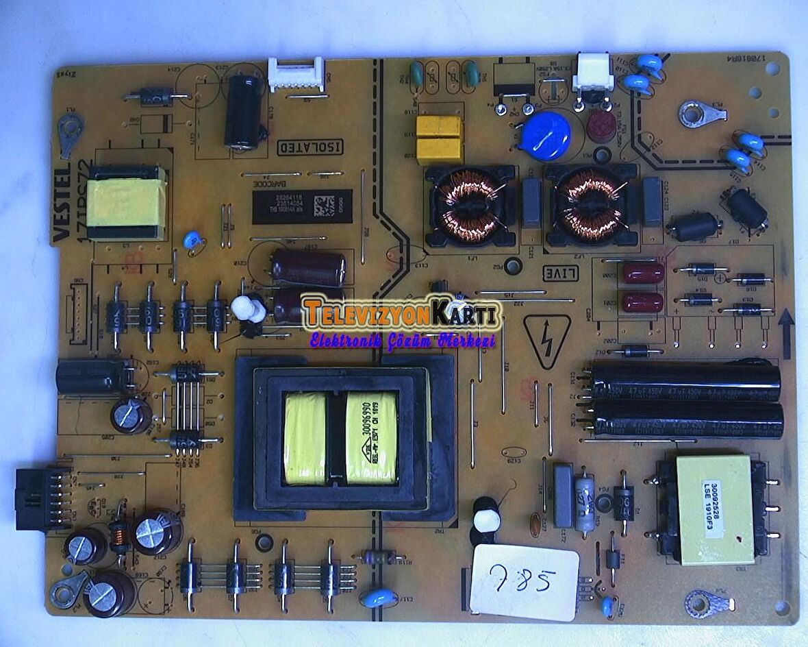 23514054 , 17IPS72 , VESTEL 49UD8200 , POWER BOARD , BESLEME KARTI