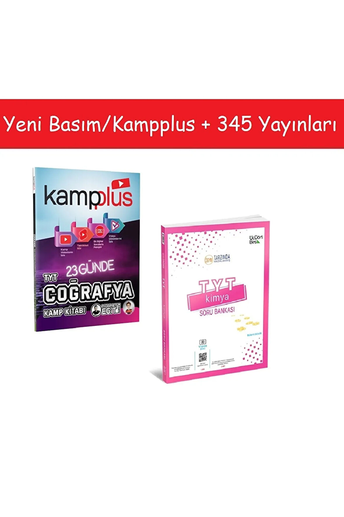 Kampplus 23 Günde Tyt Coğrafya Kampı & 345 Yayınları Tyt Kimya Soru Bankası