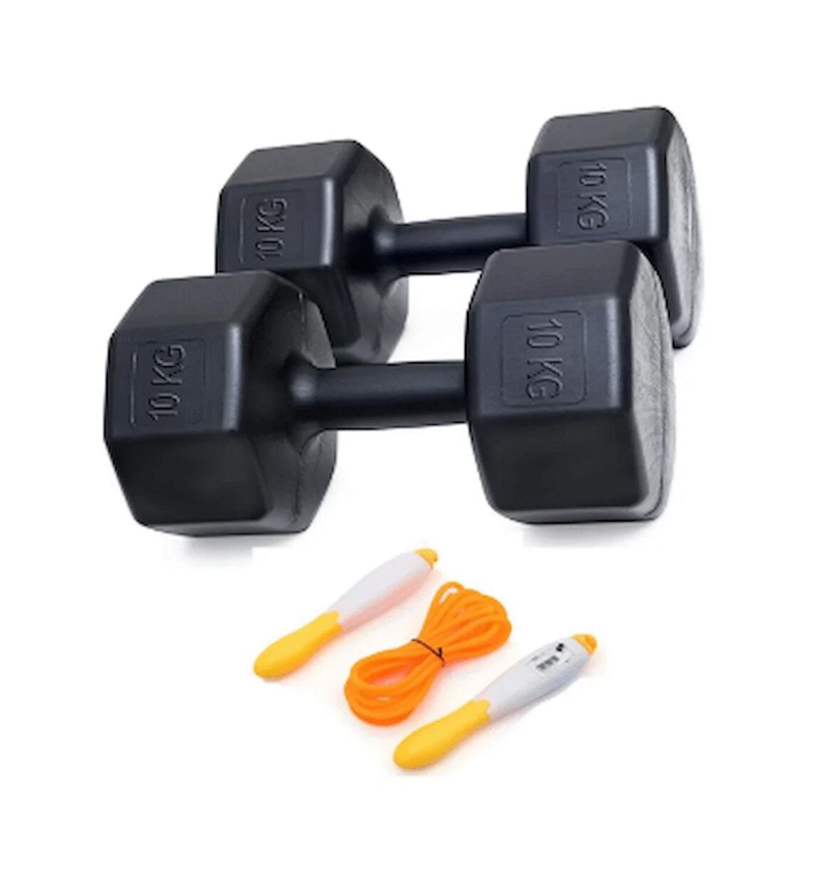 PS SPOR 10 KG DAMBIL X 2 ADET = 20 KG SET +  SAYAÇLI ATLAMA İPİ