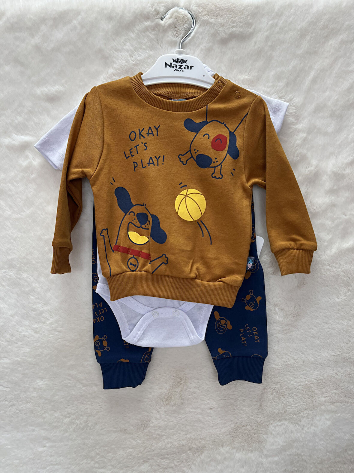 Lets Play Baskı İnterlok Üçlü Takım