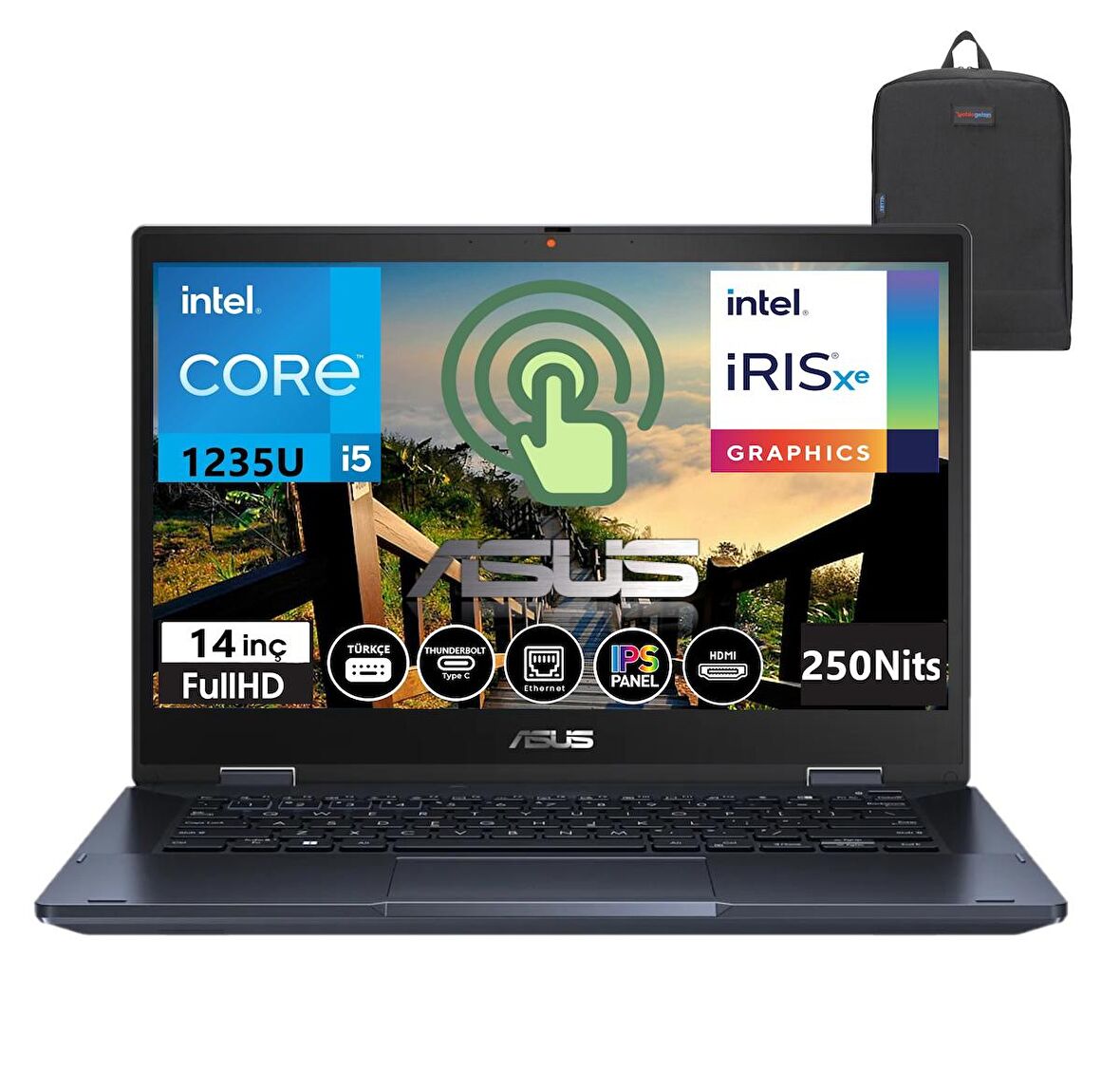 Asus B3402FBA-I58511 İntel Core i5-1235U 16GB 1TB FreeDos 14'' FHD Dokunmatik Taşınabilir Bilgisayar AI58512B1D03+WeblegelsinÇanta