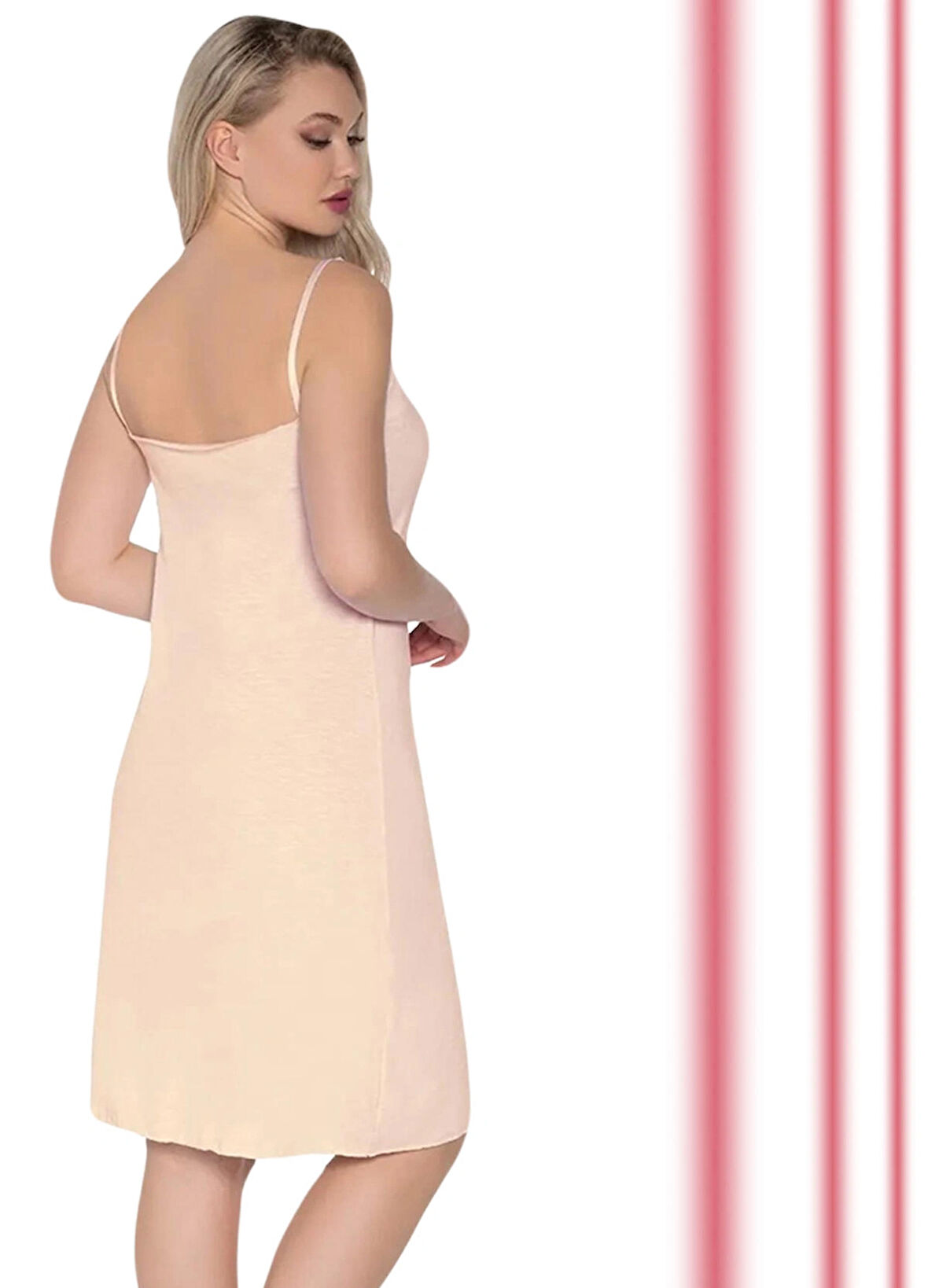 İP ASKILI FLAMLI / PAMUKLU KISA KOMBİNEZON