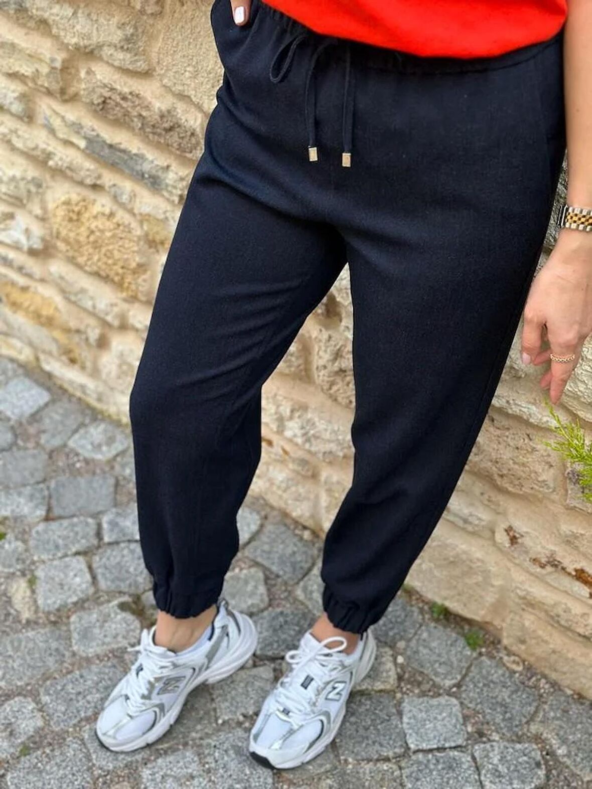 BEL PAÇA LASTİKLİ KUMAŞ JOGGER PANTOLON