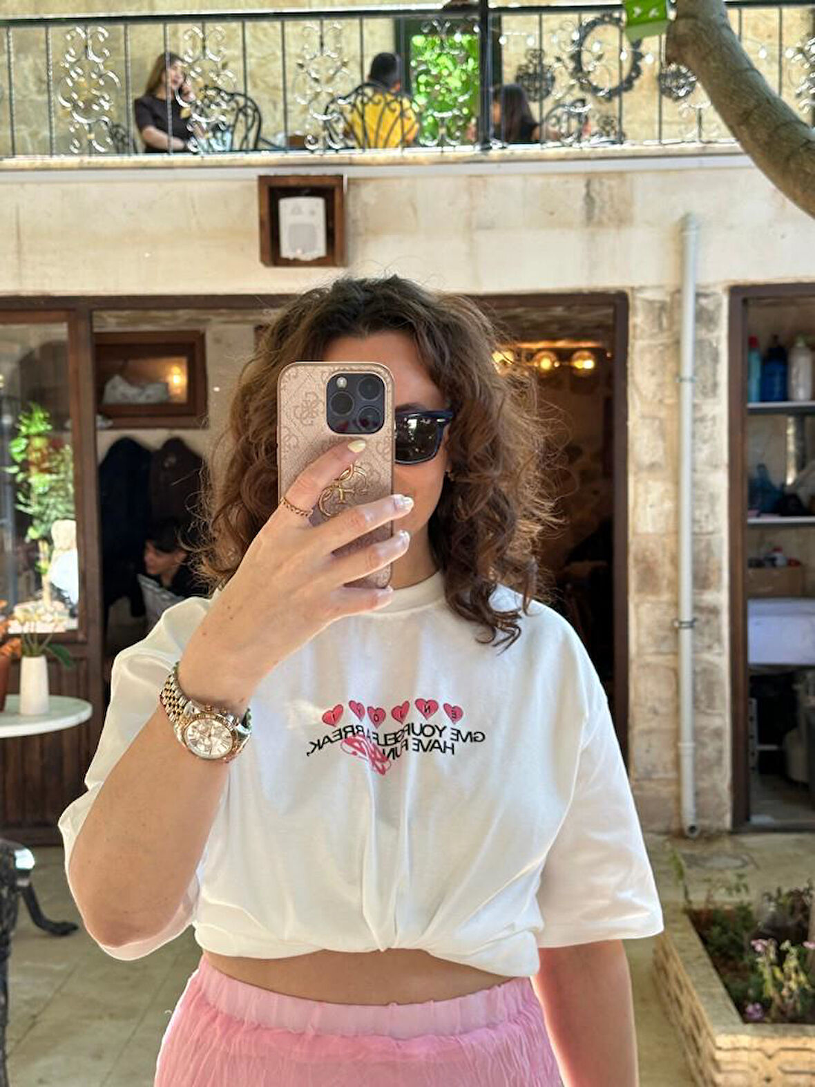 ÖN ARKA BASKILI OVERSIZE t-shirt