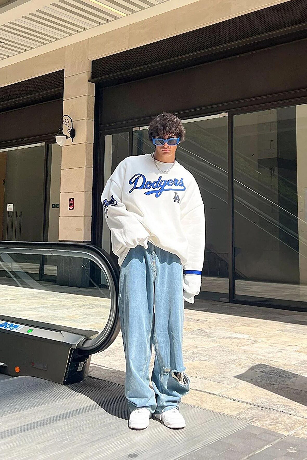 Los Angeles Dodgers Baskılı Oversize Unisex Sweatshirt