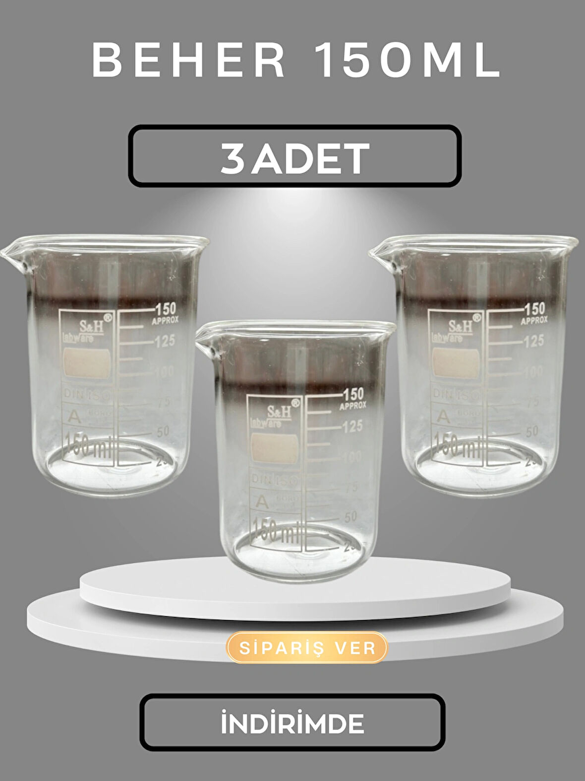 3 ADET CAM BEHER 150 ML