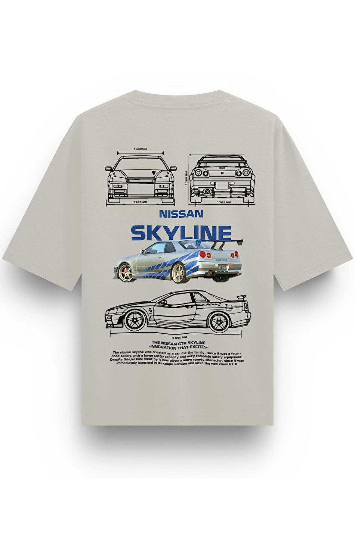 Nissan Skyline Oversize Tshirt Siyah Unisex