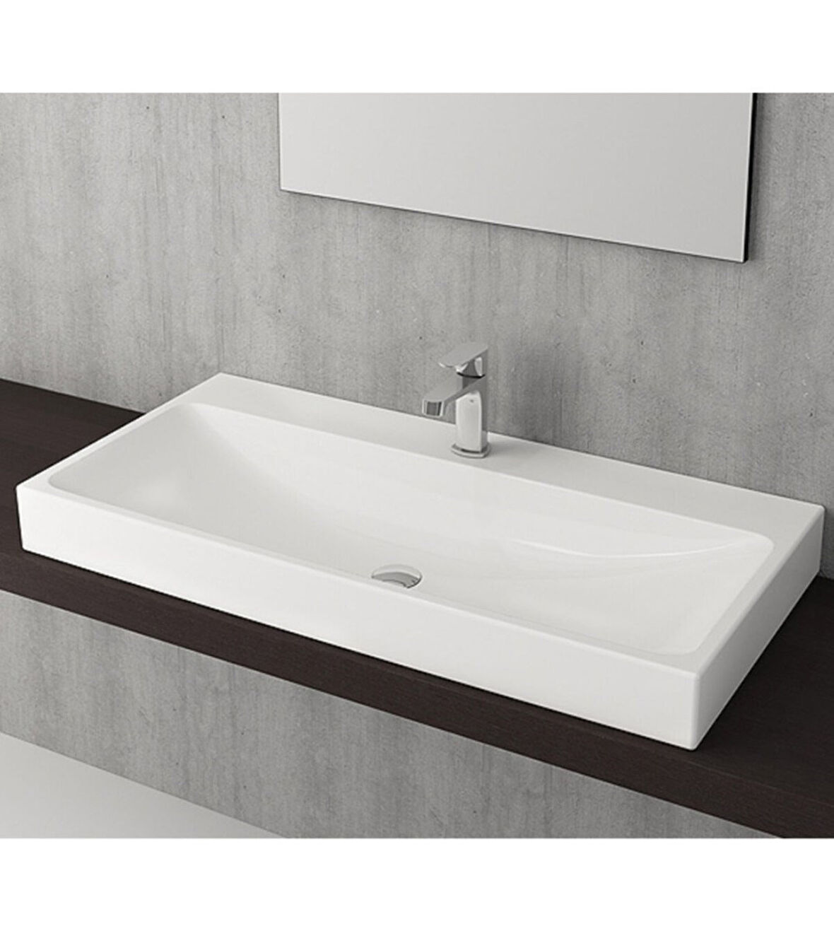 Scala Tezgah Üstü Lavabo 100 cm Parlak Beyaz 1079-001-0126