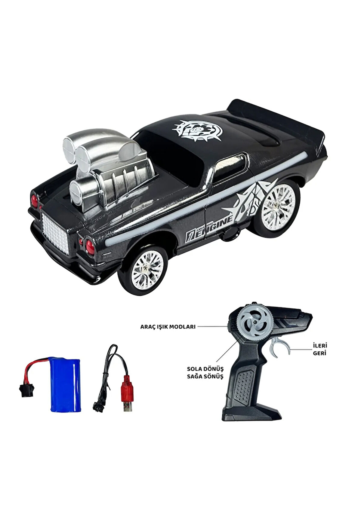 Uzaktan Kumandalı Full Fonksiyon Şarjlı Işıklı 2.4G Drift Araba 15 KM Hız Yapar