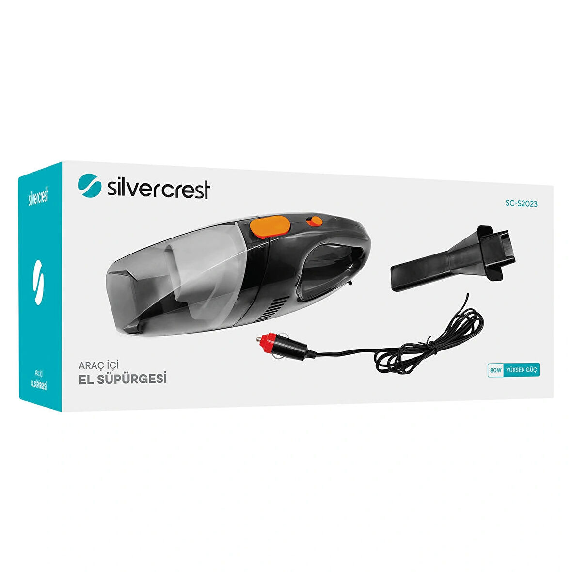 Silver Crest SC-S2023 Siyah 80W 5m 27 Telli Fuul Bakır Kablolu Araç Içi El Süpürgesi